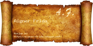 Aigner Frida névjegykártya